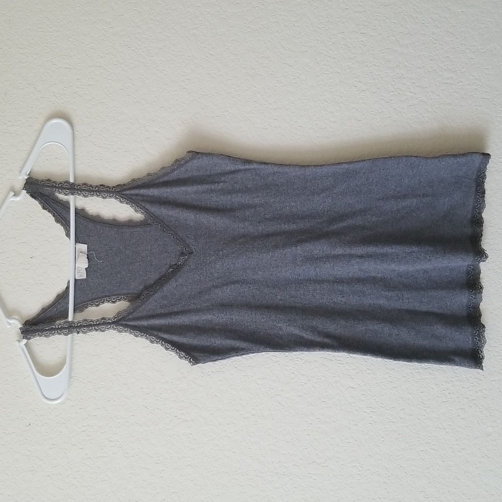 Gray Tank Top with Lace